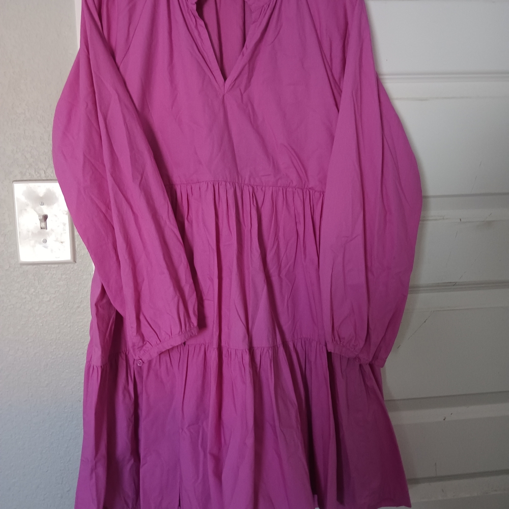 J. Crew Fuchsia Long Sleeve Dress